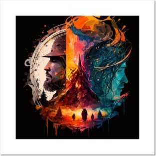 Bright abstract illustration of Lord of the rings Posters and Art